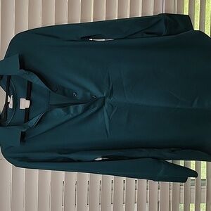 Chico's Women's Teal Top Blouse Shirt Button Down No Iron Size 2 (12)